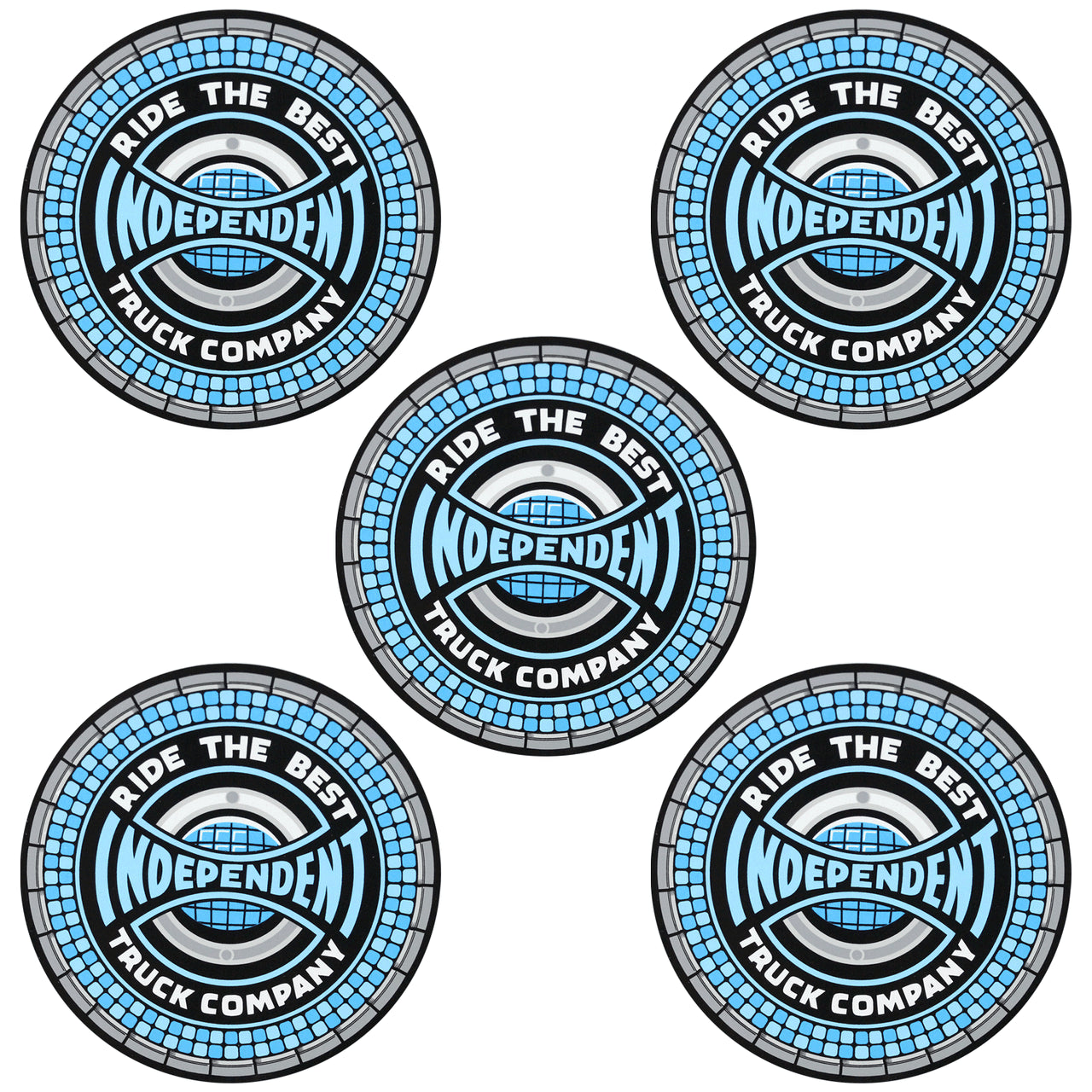Stickers "Tile Span Clear Mylar Sticker Blue/Black 5 in x 5 in Independent"