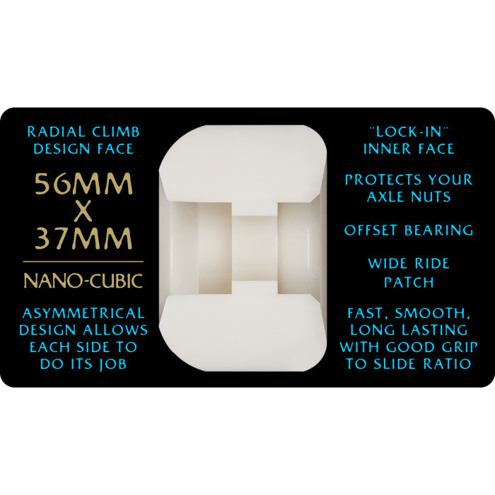 Llantas "PP DRAGON FORMULA BLUE 97A NANO CUBIC 56X37MM OFF WHITE 4PK"