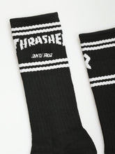 Calcetas "Thrasher SC Strip Crew Socks Black 9-11 Pair Mens Santa Cruz"