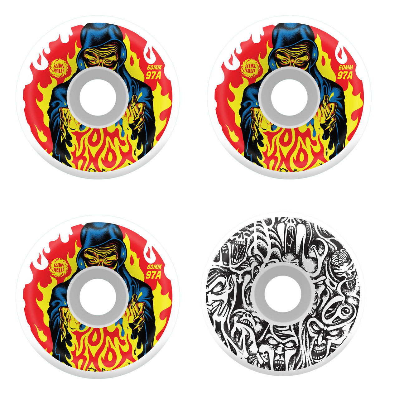 Llantas "60mm Tom Knox Reissue Vomits White 97a Slime Balls Wheels"