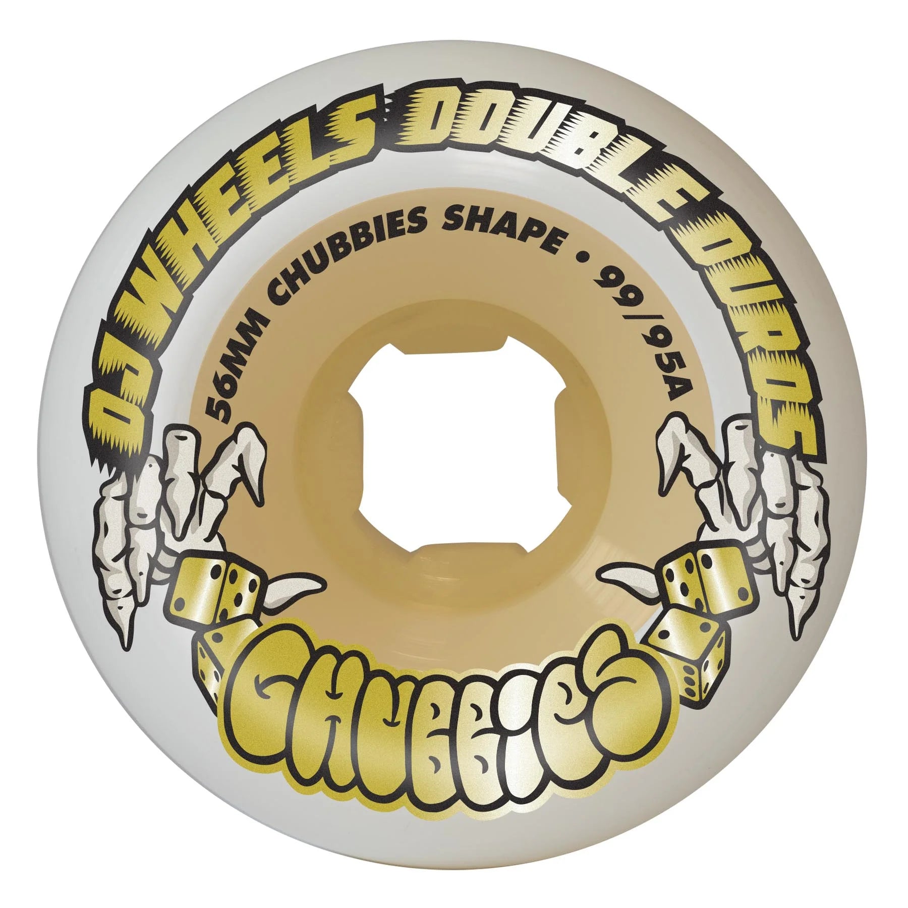 Llantas "56mm Double Duro White Gum Chubbies 99a/95a OJ Wheels"