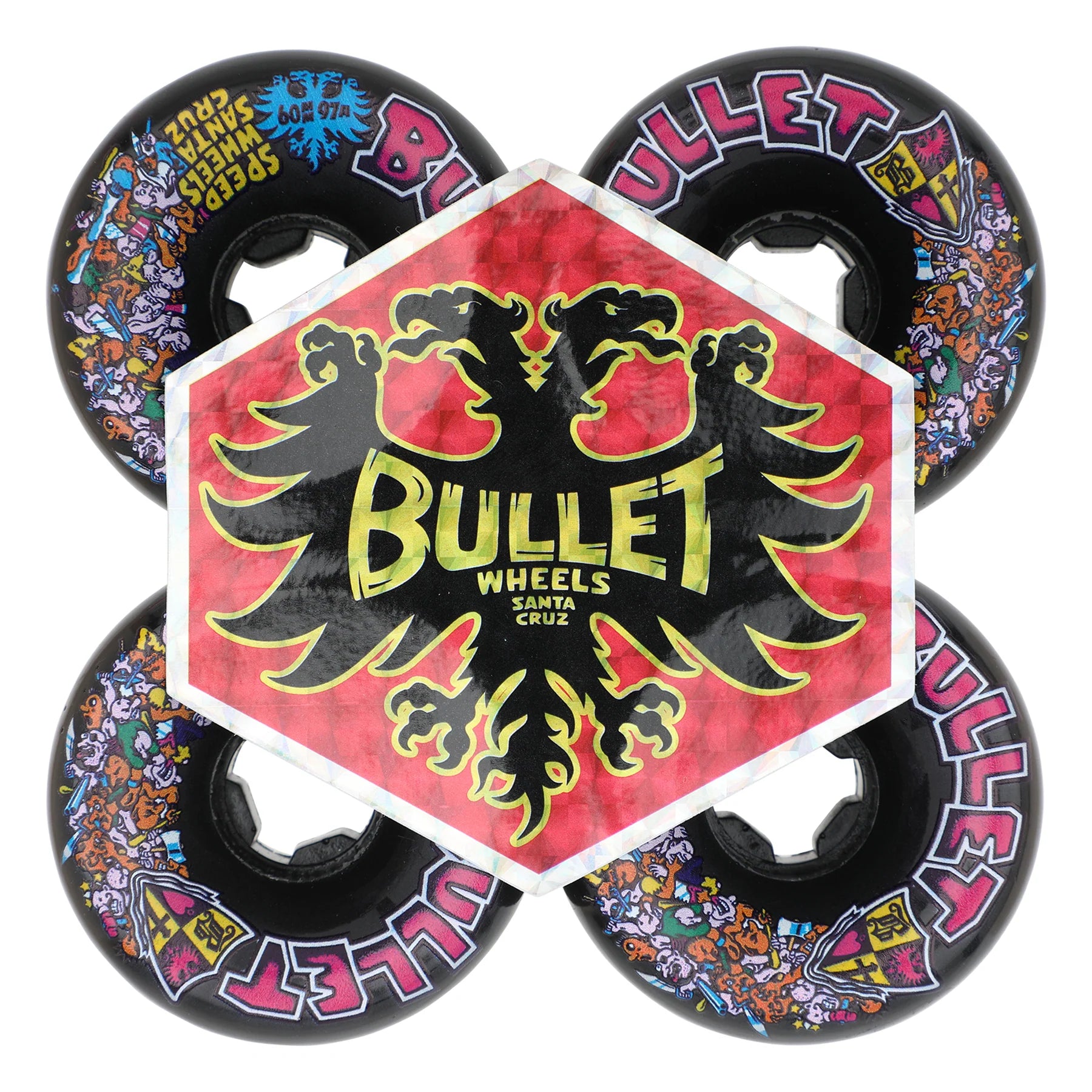 Llantas "60mm Bullet Riot Vomits Black 97a Slime Balls Wheels"