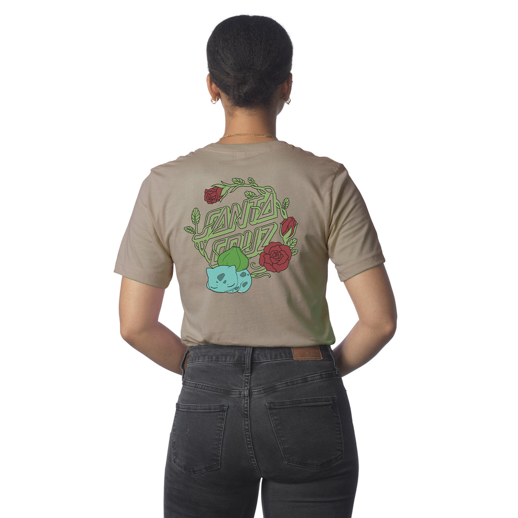 Playera "Pokémon Grass Type 1 S/S Fitted T-Shirt Warm Grey Womens Santa Cruz"