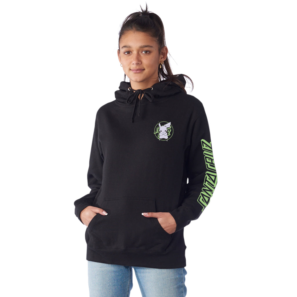 Sudadera "Pokémon Pikachu Dot P/O Hooded Regular Sweatshirt Black Womens Santa Cruz"