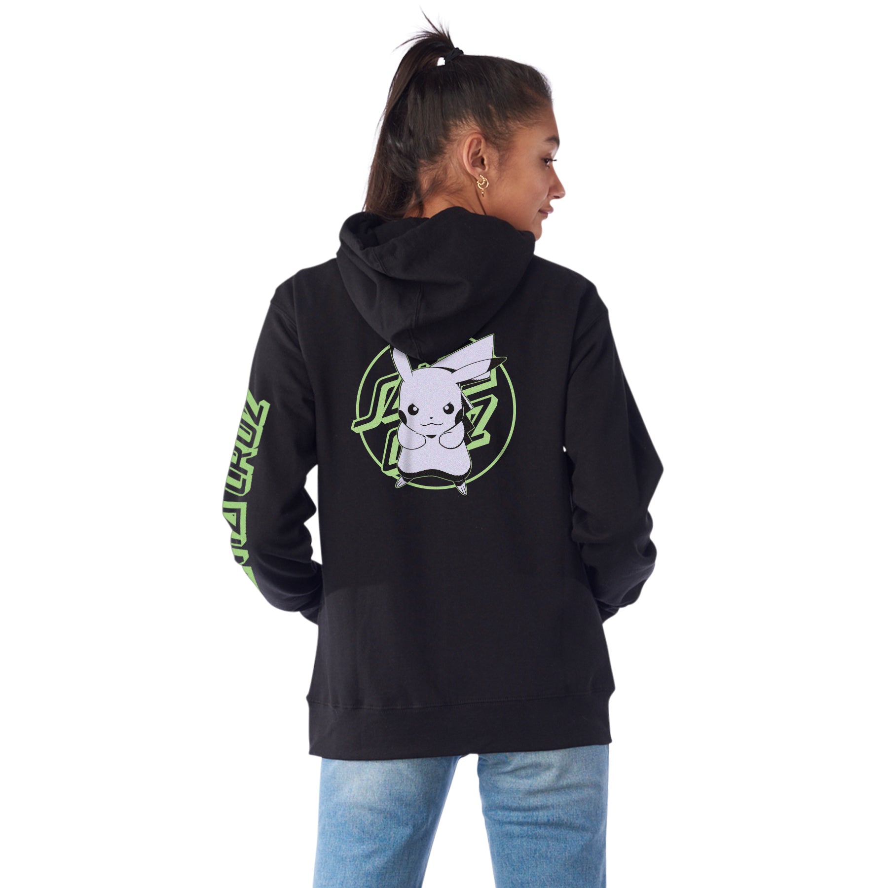 Sudadera "Pokémon Pikachu Dot P/O Hooded Regular Sweatshirt Black Womens Santa Cruz"