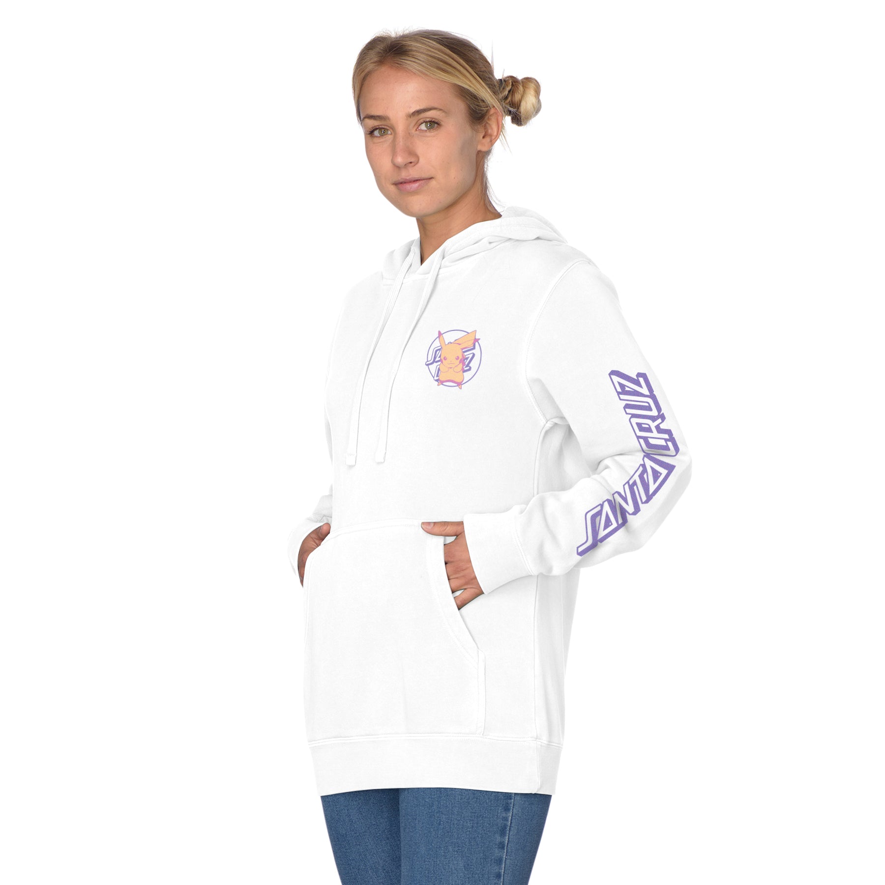 Sudadera "Pokémon Pikachu Dot P/O Hooded Regular Sweatshirt White Womens Santa Cruz"
