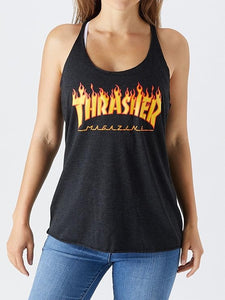 Camiseta "Flame Logo Black Racerback Tank"