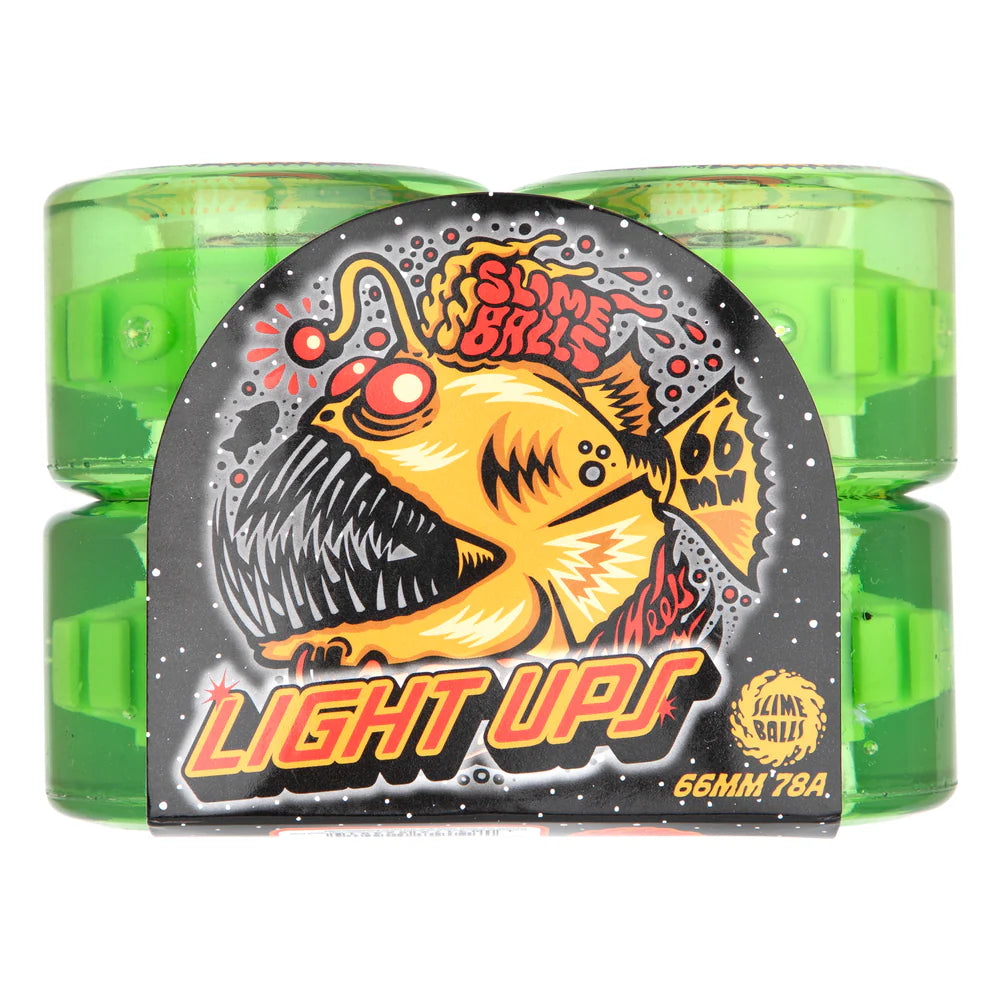 Llantas "66mm Angler Light Ups  OG Slime Neon Green 78a Slime Balls Wheels"