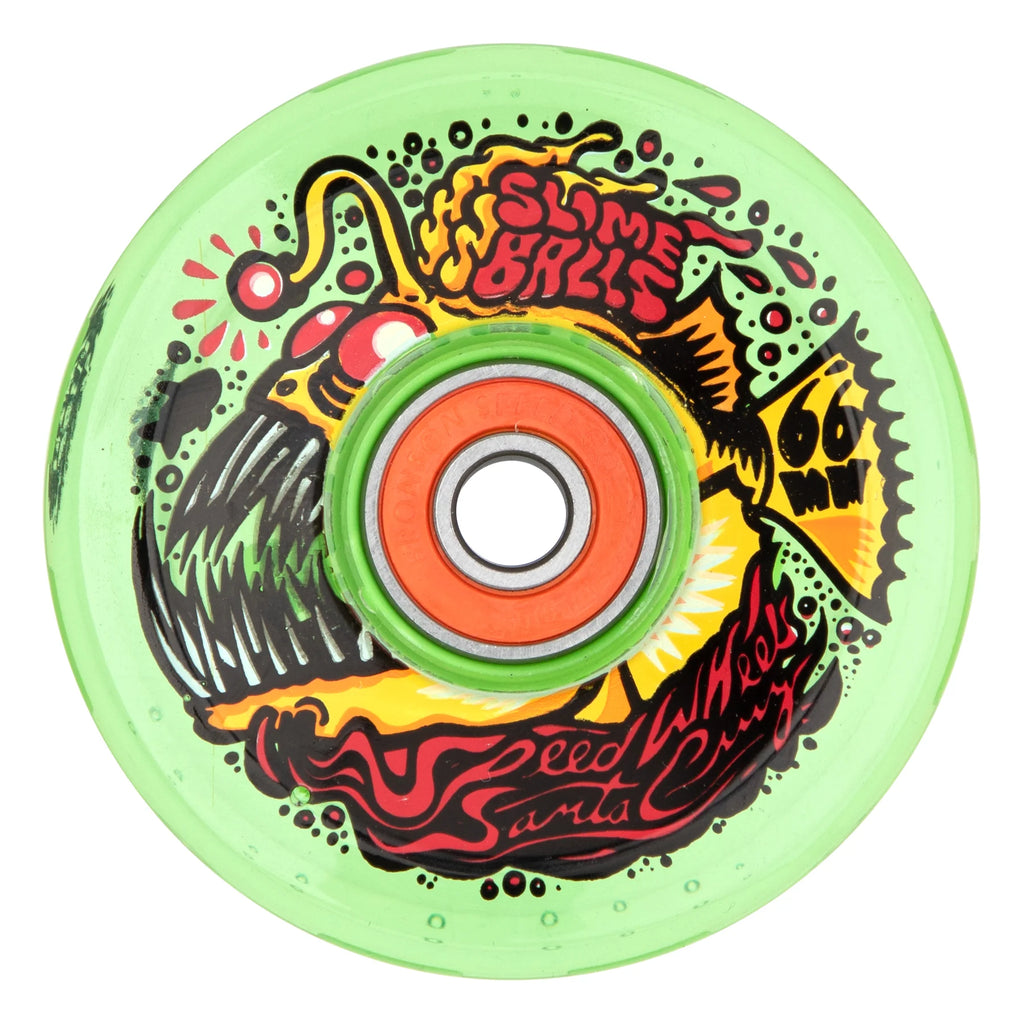 Llantas "66mm Angler Light Ups  OG Slime Neon Green 78a Slime Balls Wheels"