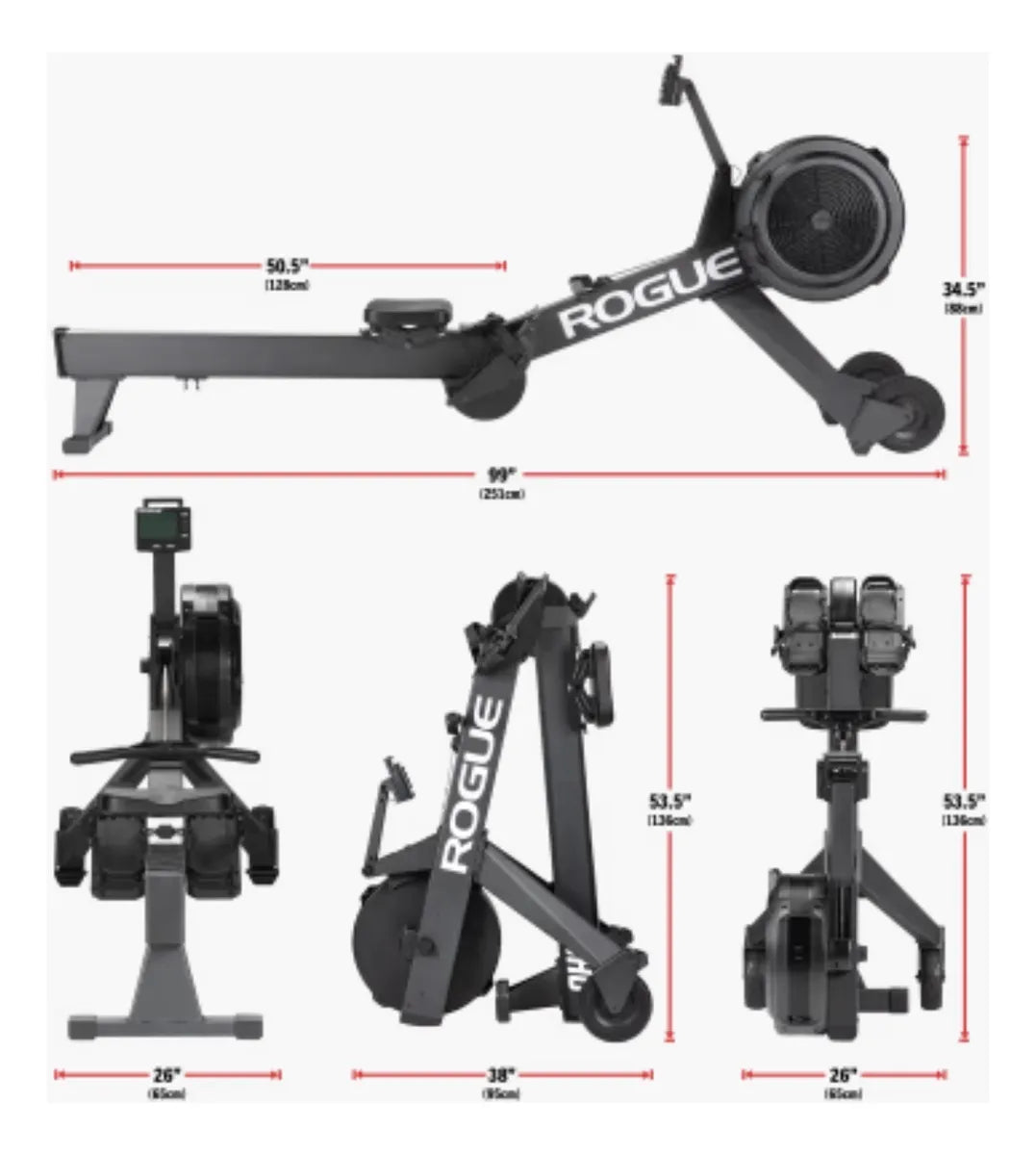 Máquina De Remo Rouge Fitness Echo Rower Compacta