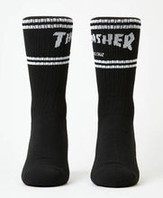 Calcetas "Thrasher SC Strip Crew Socks Black 9-11 Pair Mens Santa Cruz"