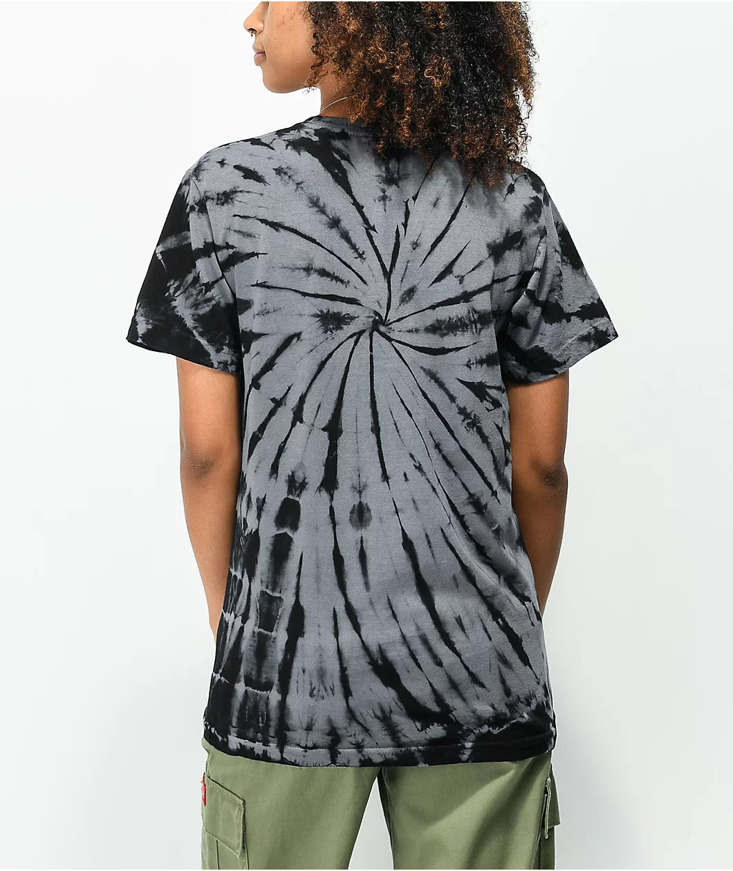 Playera "Flame Logo Tie Dye Black/Grey Girls T-Shirt"