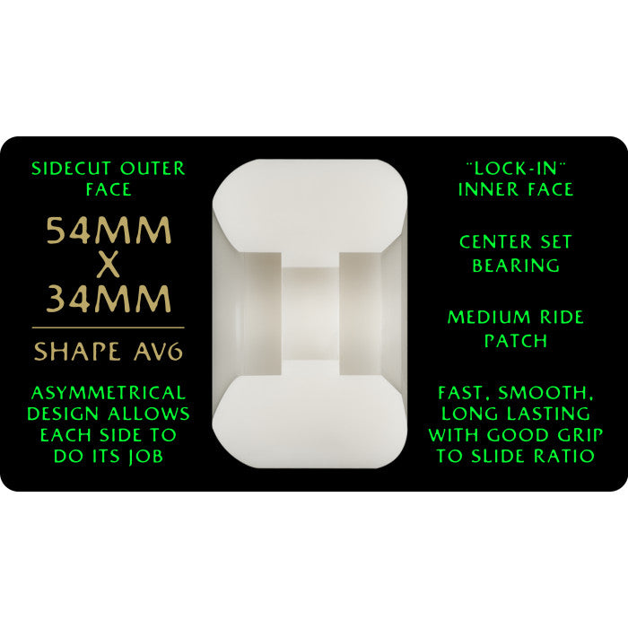 Llantas "DRAGON FORMULA GREEN 88A NANO RAT 54X34MM OFF WHITE 4PK "