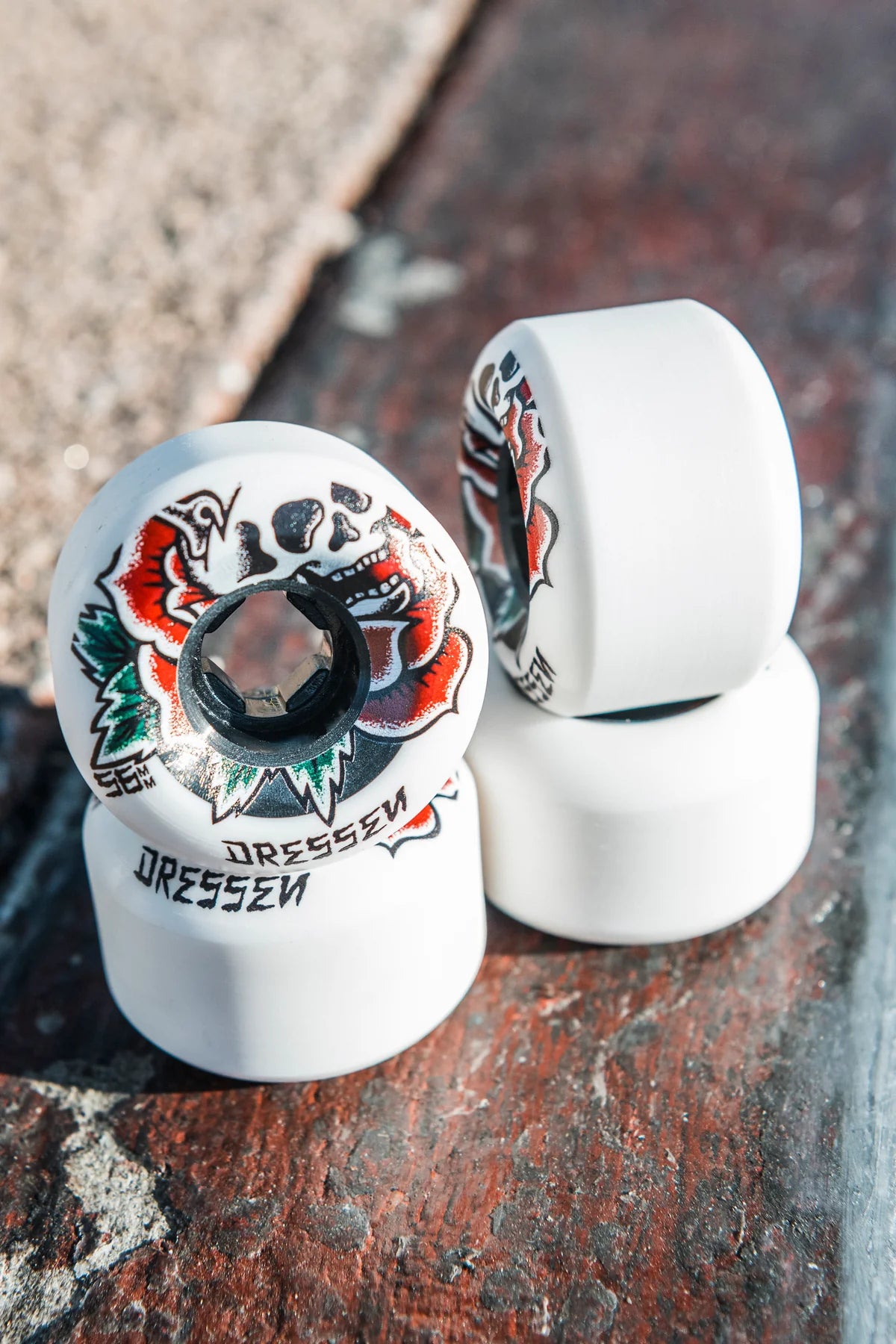 llantas 56mm Double Duro Eric Dressen Rose Skull Chubbies 99a/95a OJ