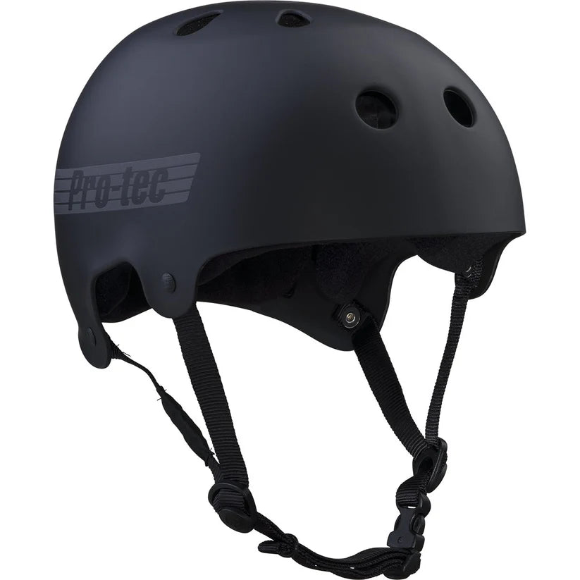 Casco "Old school bucky skate helmet " Matte Black Reflective "