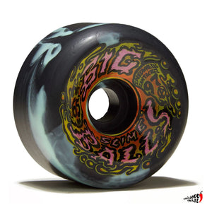 LLantas "65mm Big Balls Teal Black Swirl 97a Slime Balls Wheels"