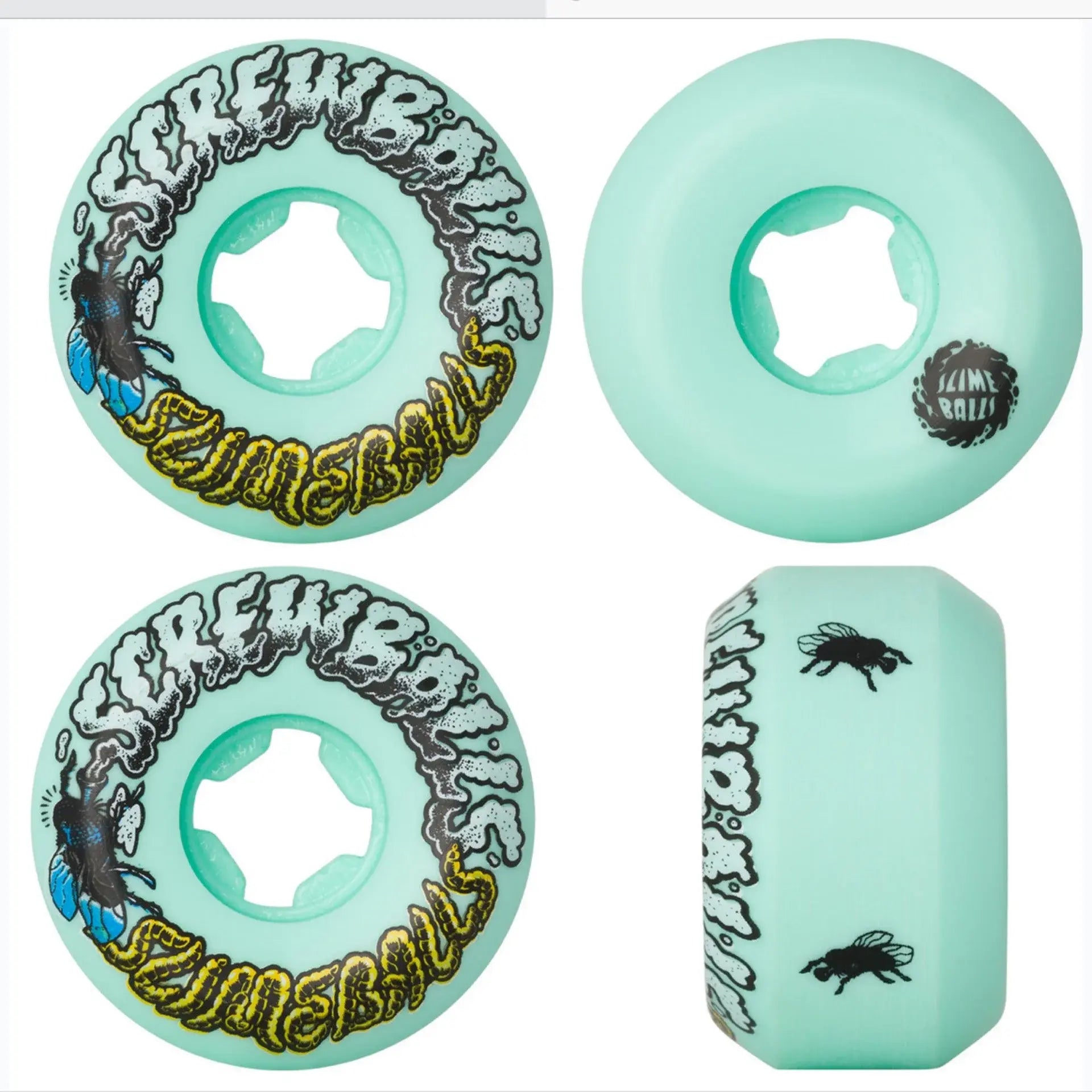 Llantas "53mm Screw Balls Speed Balls Green 99a Slime Balls Wheels"