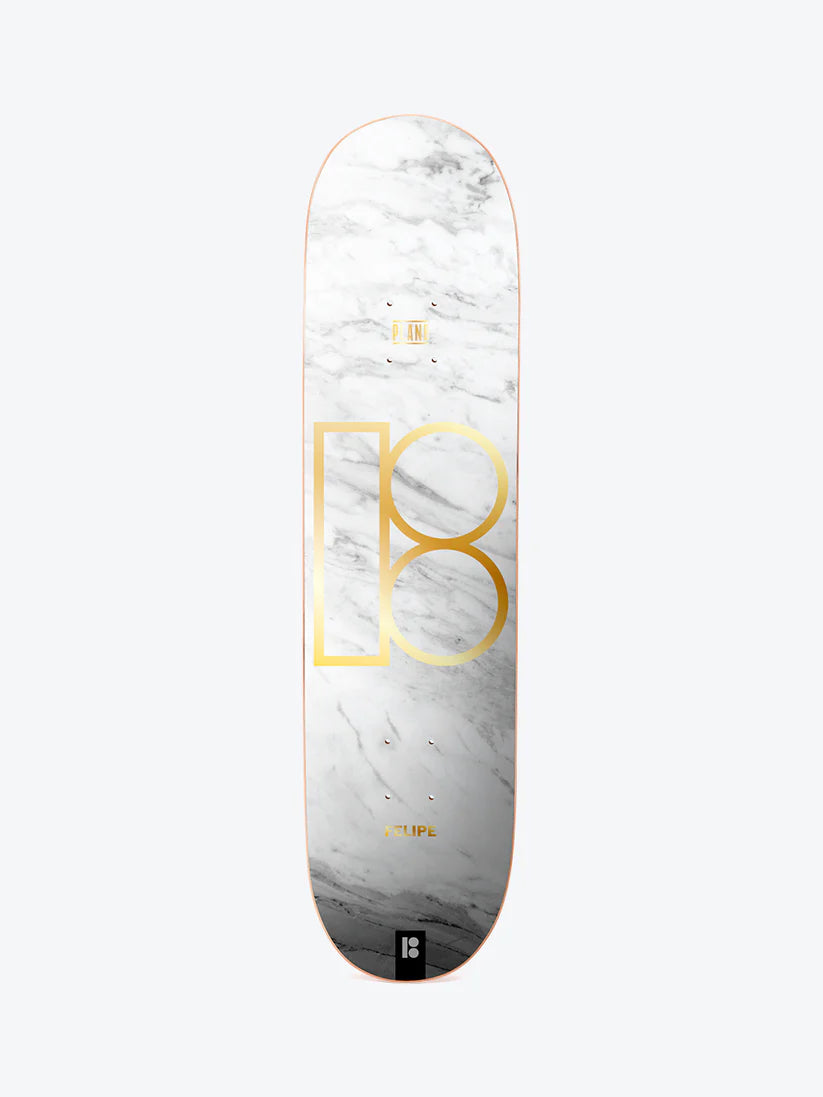 Tabla Plan B White Marble Gustavo 8.0" Twin Skate Deck