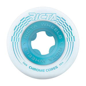 LLantas Ricta Wheels  "54mm Chrome Core White Teal 99a "